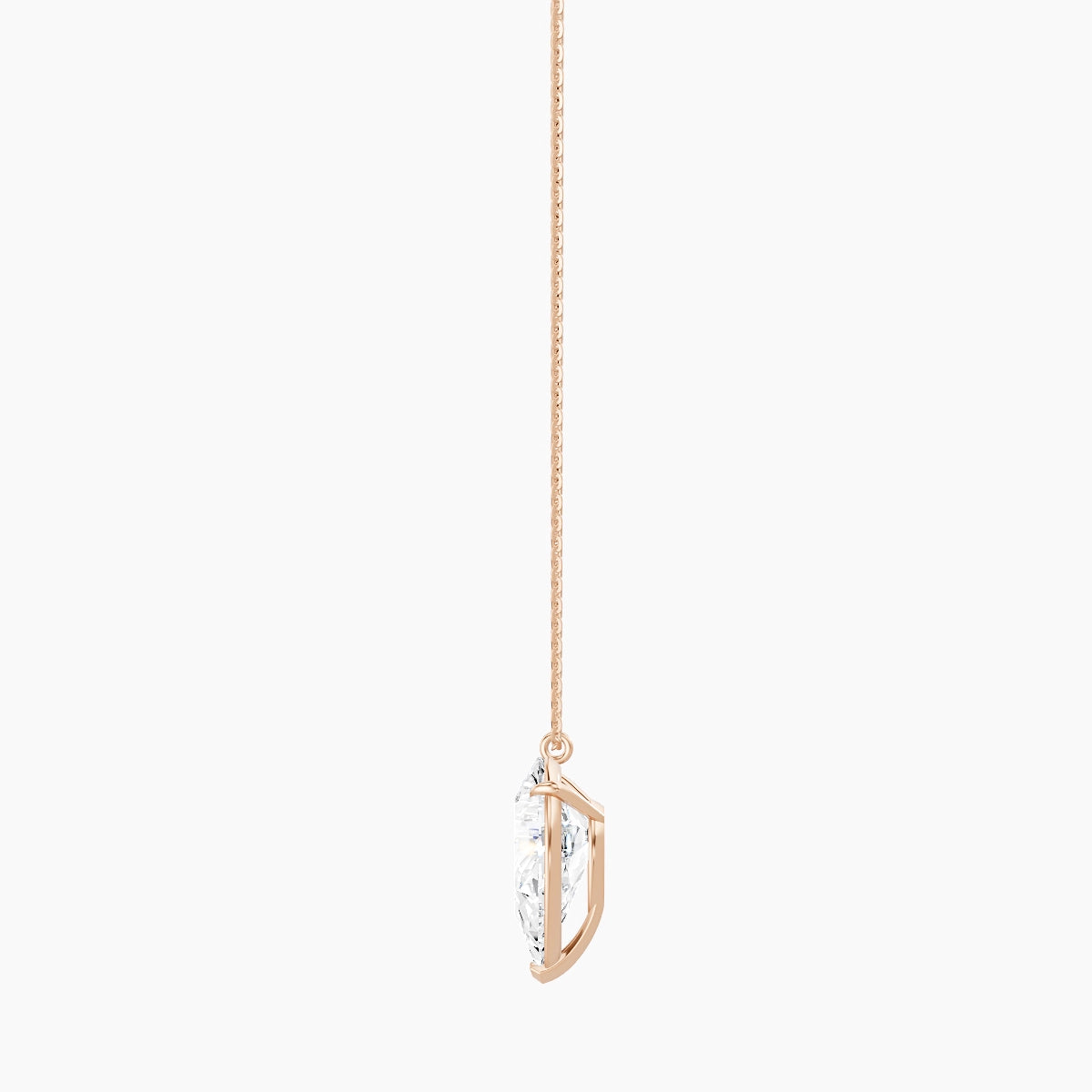 Hanging Solitaire | 18k Rose Gold 5 ct White Lab Diamond Pear Pendant