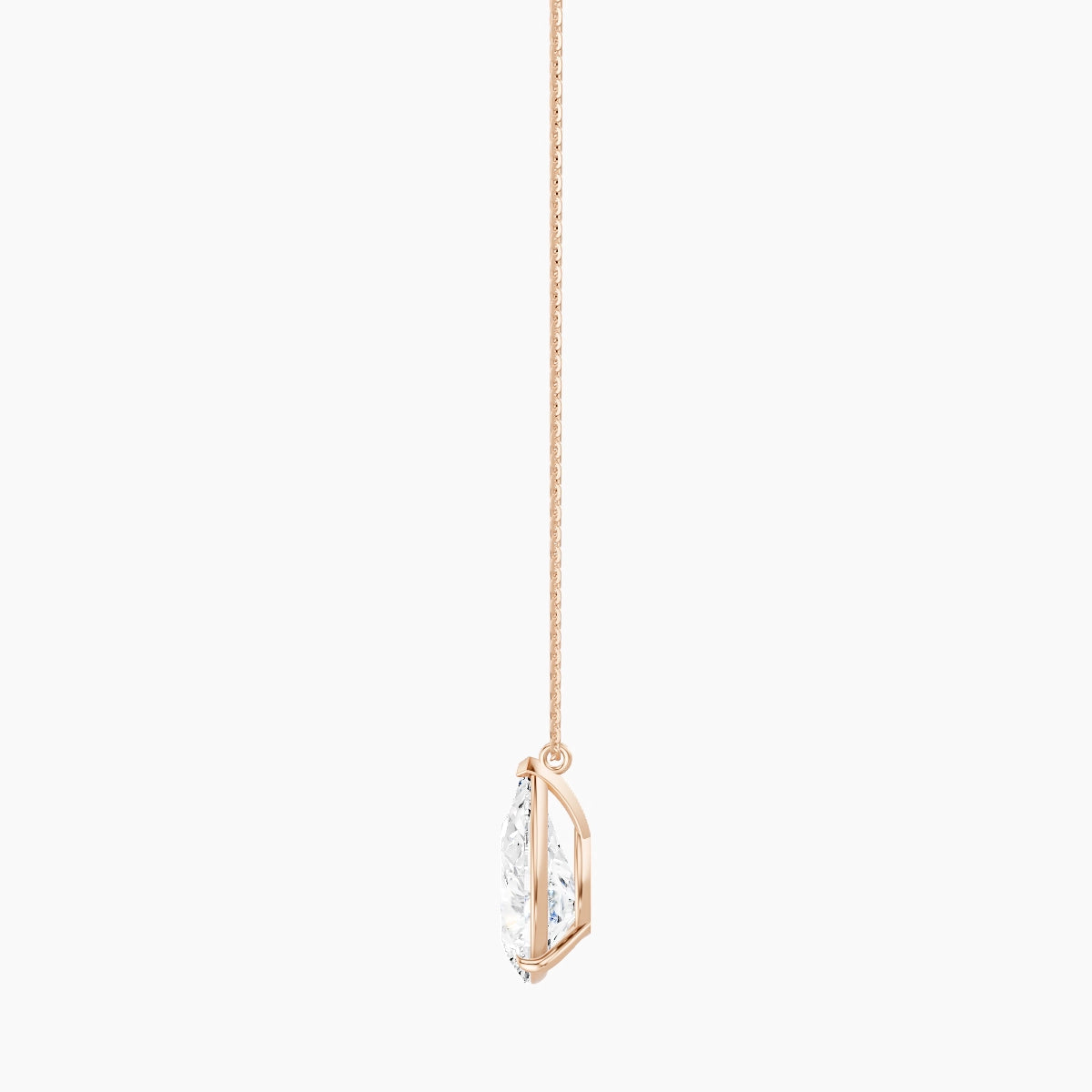 Hanging Solitaire | 18k Rose Gold 5 ct White Lab Diamond Pear Pendant