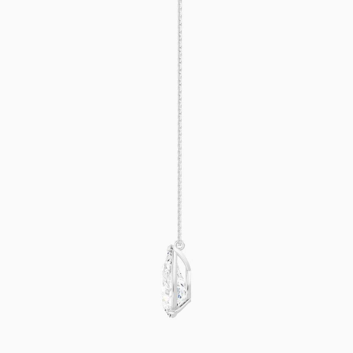 Hanging Solitaire | 18k White Gold 5 ct White Lab Diamond Pear Pendant
