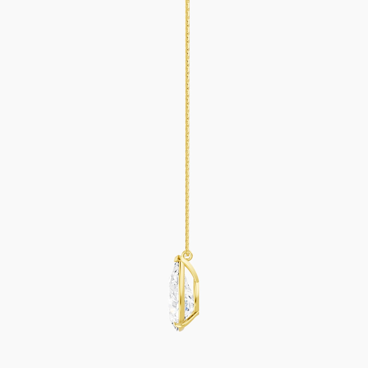 Hanging Solitaire | 18k Yellow Gold 5 ct White Lab Diamond Pear Pendant