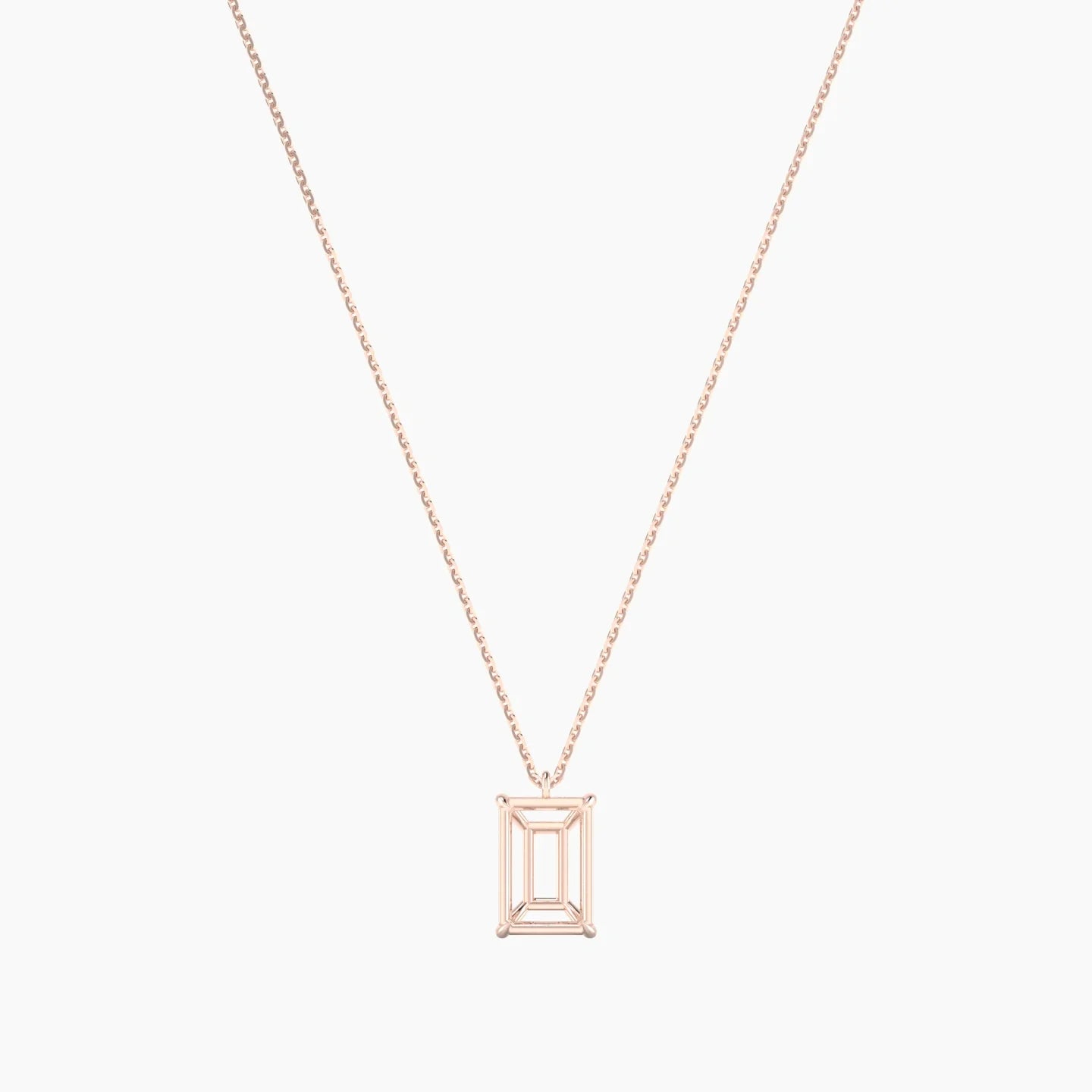 Hanging Solitaire | 18k Rose Gold 3-4.99 ct Radiant Cut Pendant Setting