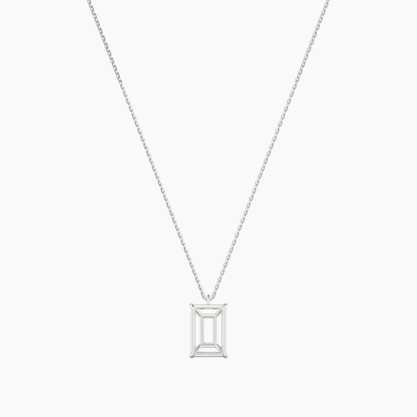 Hanging Solitaire | 18k White Gold 3-4.99 ct Radiant Cut Pendant Setting