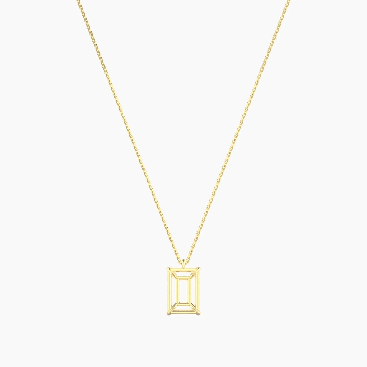 Hanging Solitaire | 18k Yellow Gold 3-4.99 ct Radiant Cut Pendant Setting