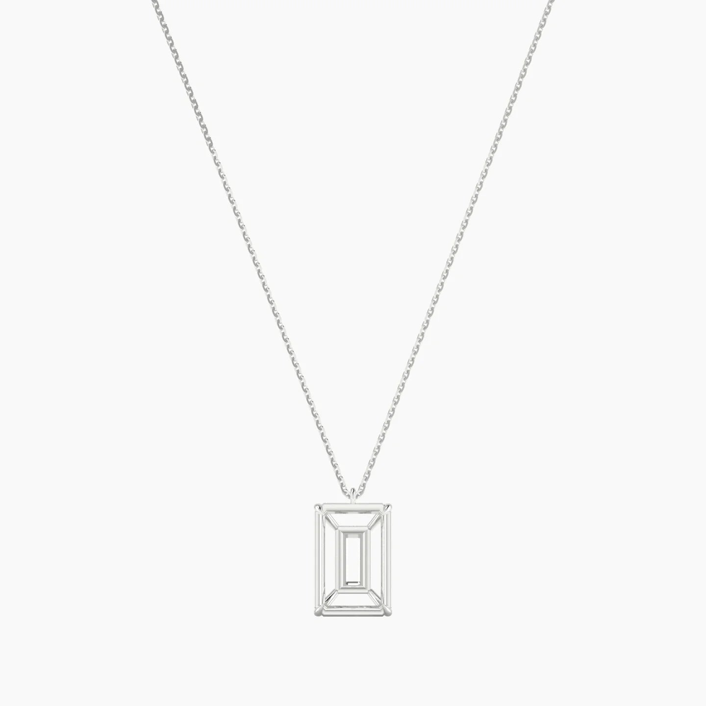 Hanging Solitaire | 18k White Gold 5-7.99 ct Radiant Cut Pendant Setting
