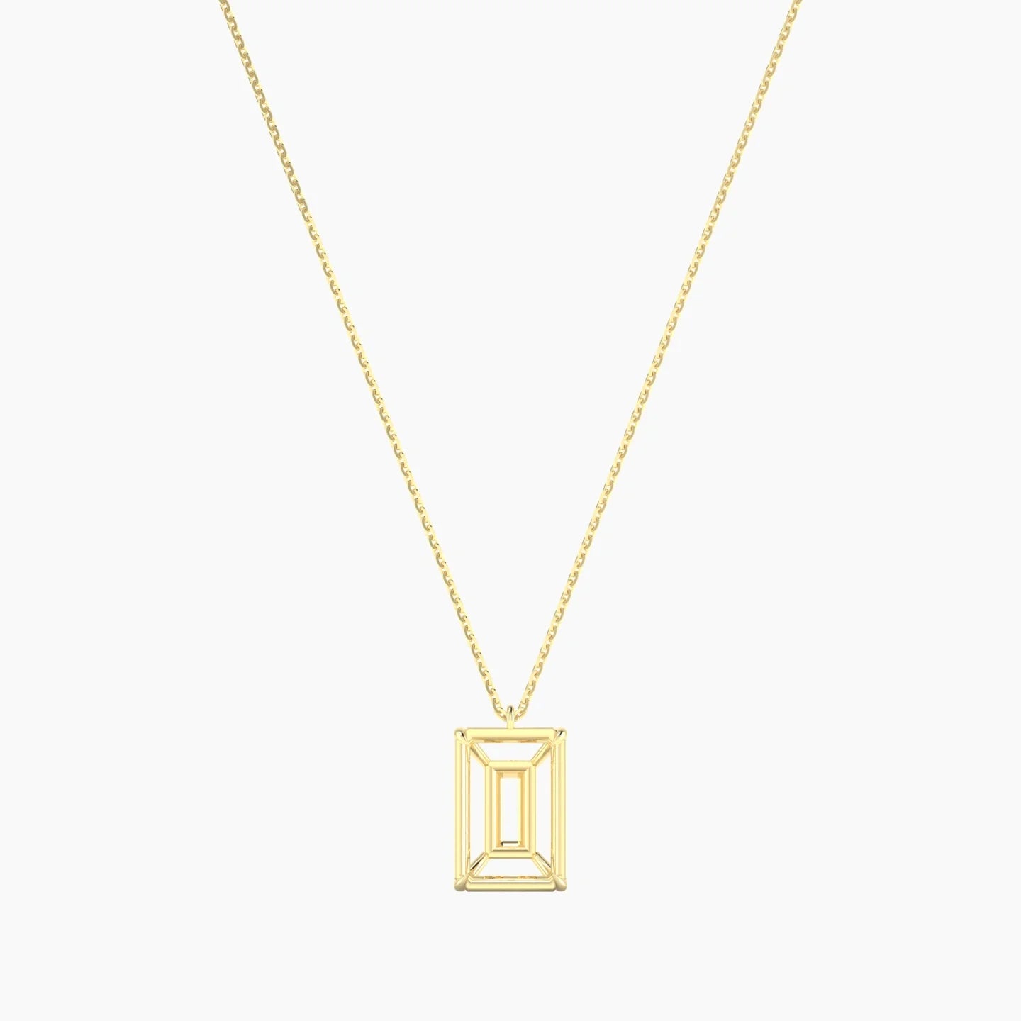 Hanging Solitaire | 18k Yellow Gold 5-7.99 ct Radiant Cut Pendant Setting