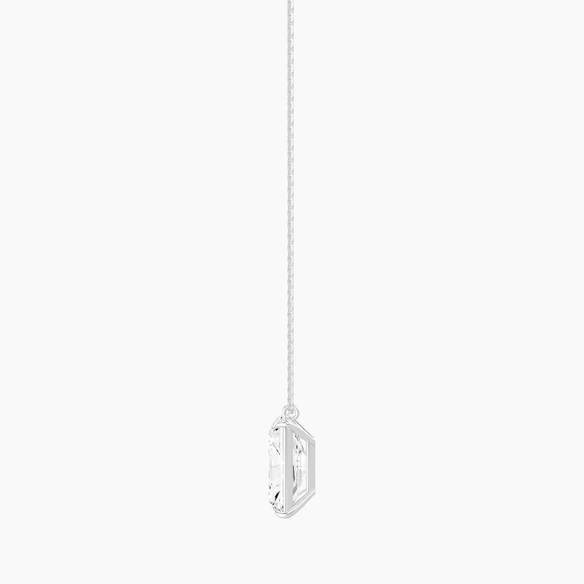 Hanging Solitaire | 18k White Gold 5 ct White Lab Diamond Radiant Pendant