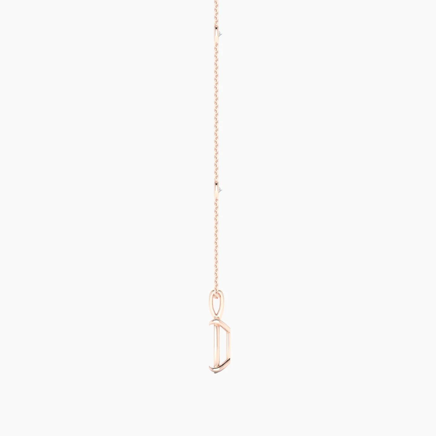 Hanging Solitaire with Sautoir | 18k Rose Gold 3-4.99 ct Cushion Cut Pendant Setting
