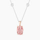 Cushion Pink Lab Diamond Pendant | Hanging Solitaire with Sautoir