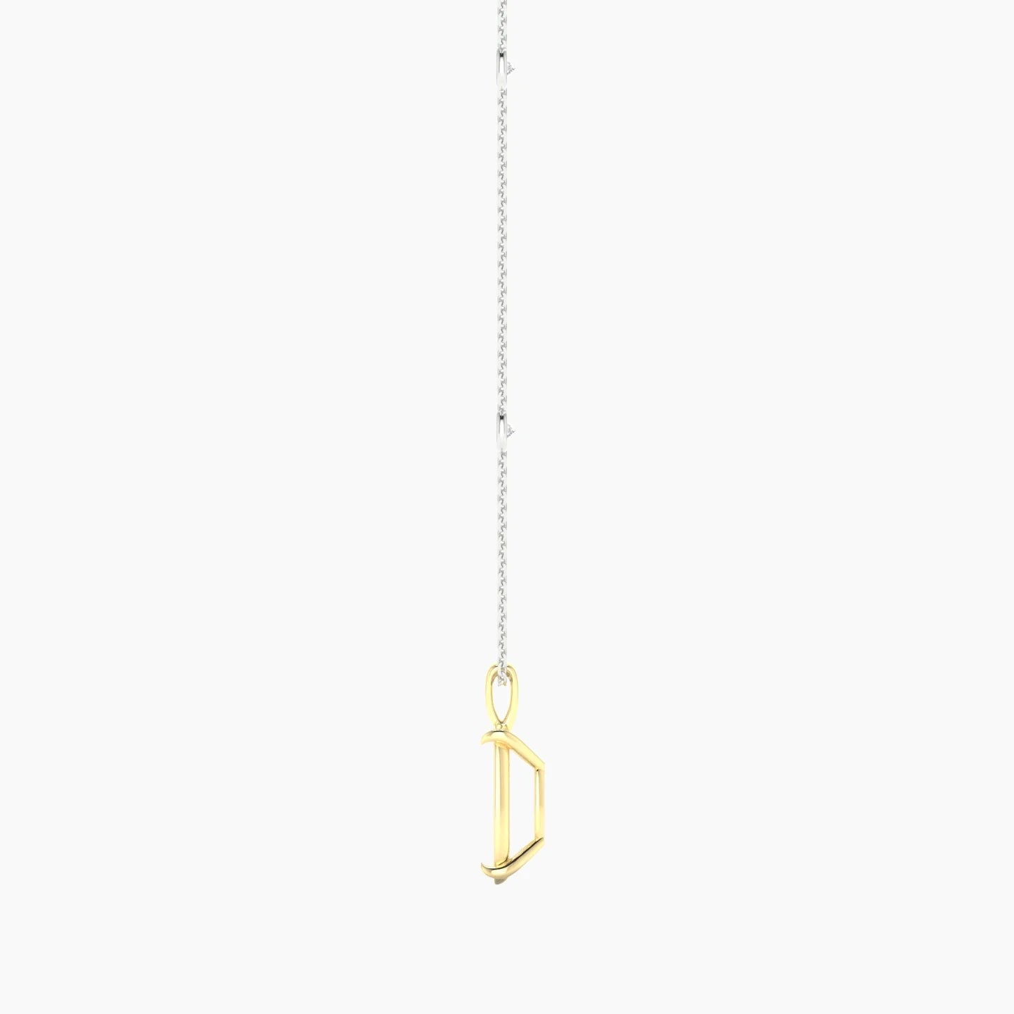 Hanging Solitaire with Sautoir | 18k White & Yellow Gold 5-7.99 ct Cushion Cut Pendant Setting