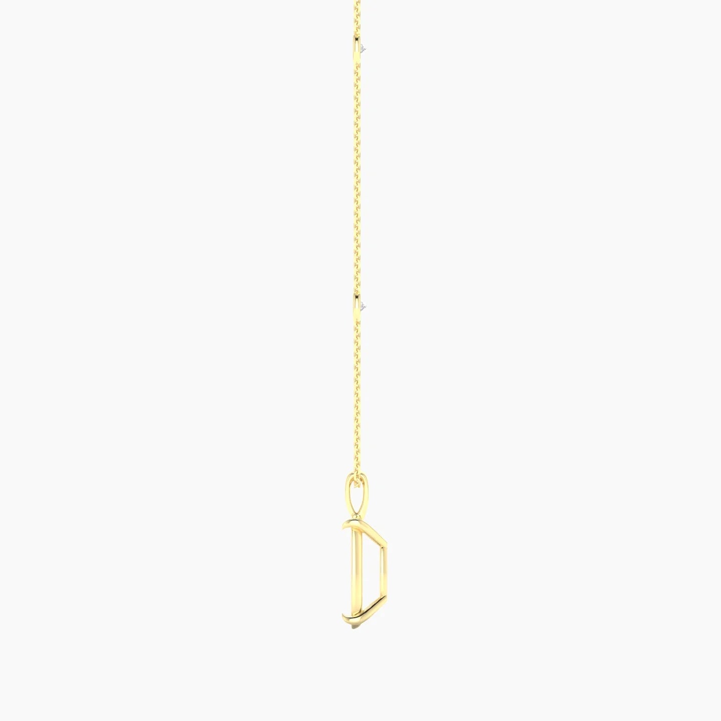 Hanging Solitaire with Sautoir | 18k Yellow Gold 5-7.99 ct Cushion Cut Pendant Setting