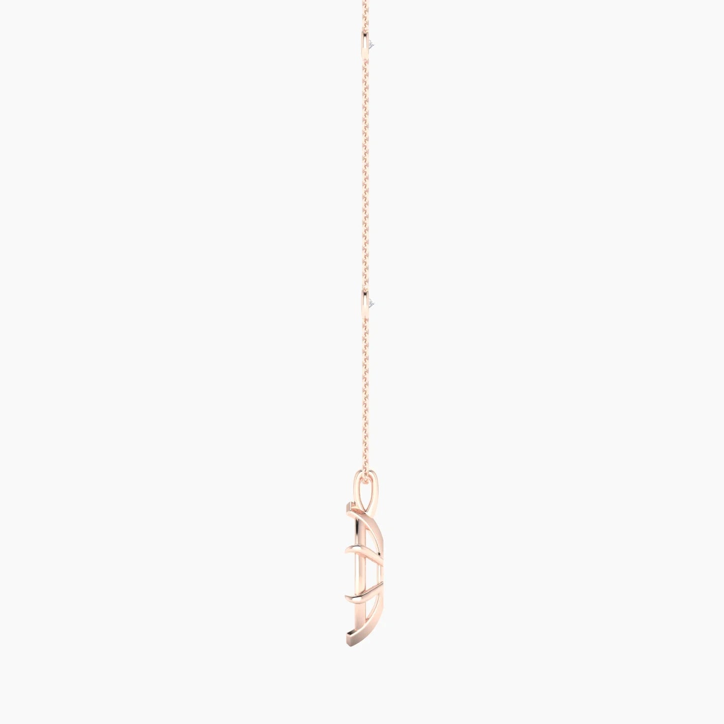 Hanging Solitaire with Sautoir | 18k Rose Gold 3-4.99 ct Marquise Cut Pendant Setting