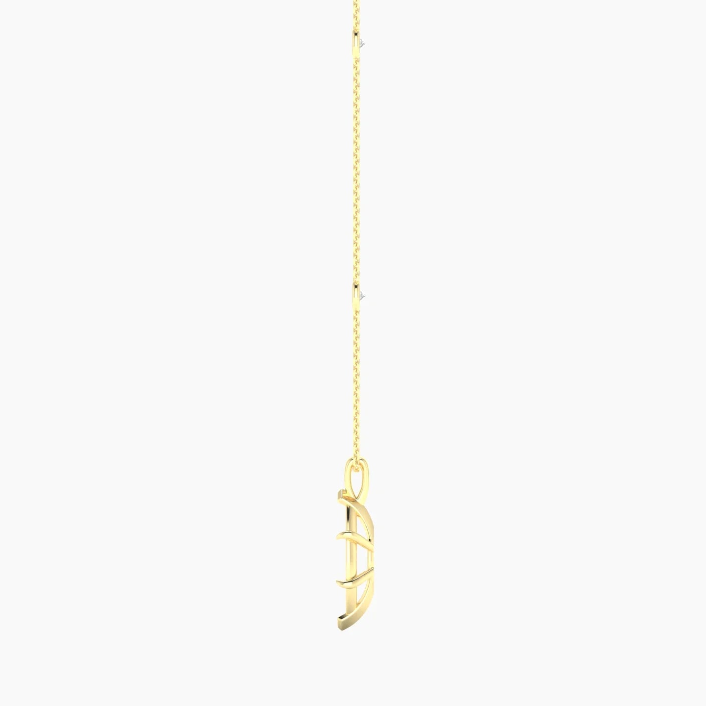 Hanging Solitaire with Sautoir | 18k Yellow Gold 3-4.99 ct Marquise Cut Pendant Setting