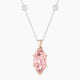 Marquise Pink Lab Diamond Pendant | Hanging Solitaire with Sautoir