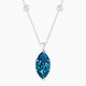 Marquise Blue Lab Diamond Pendant | Hanging Solitaire with Sautoir