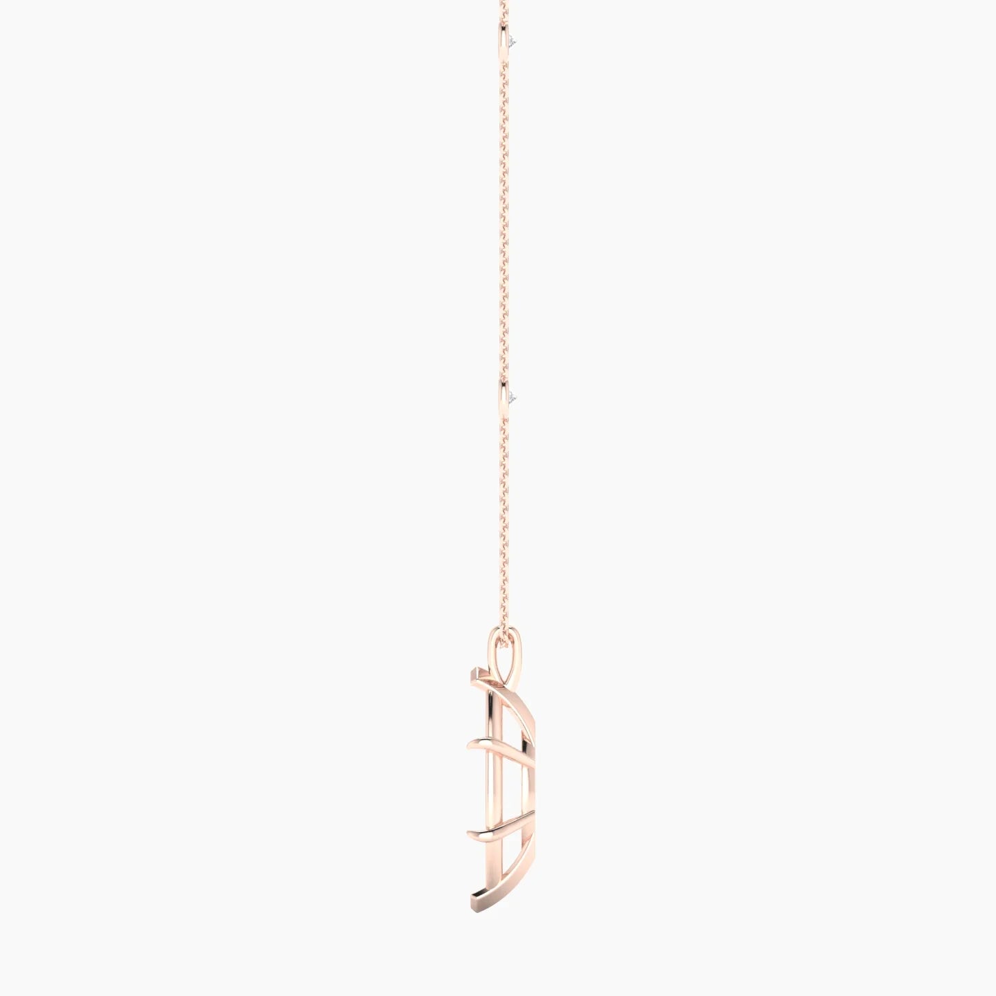 Hanging Solitaire with Sautoir | 18k Rose Gold 5-7.99 ct Marquise Cut Pendant Setting