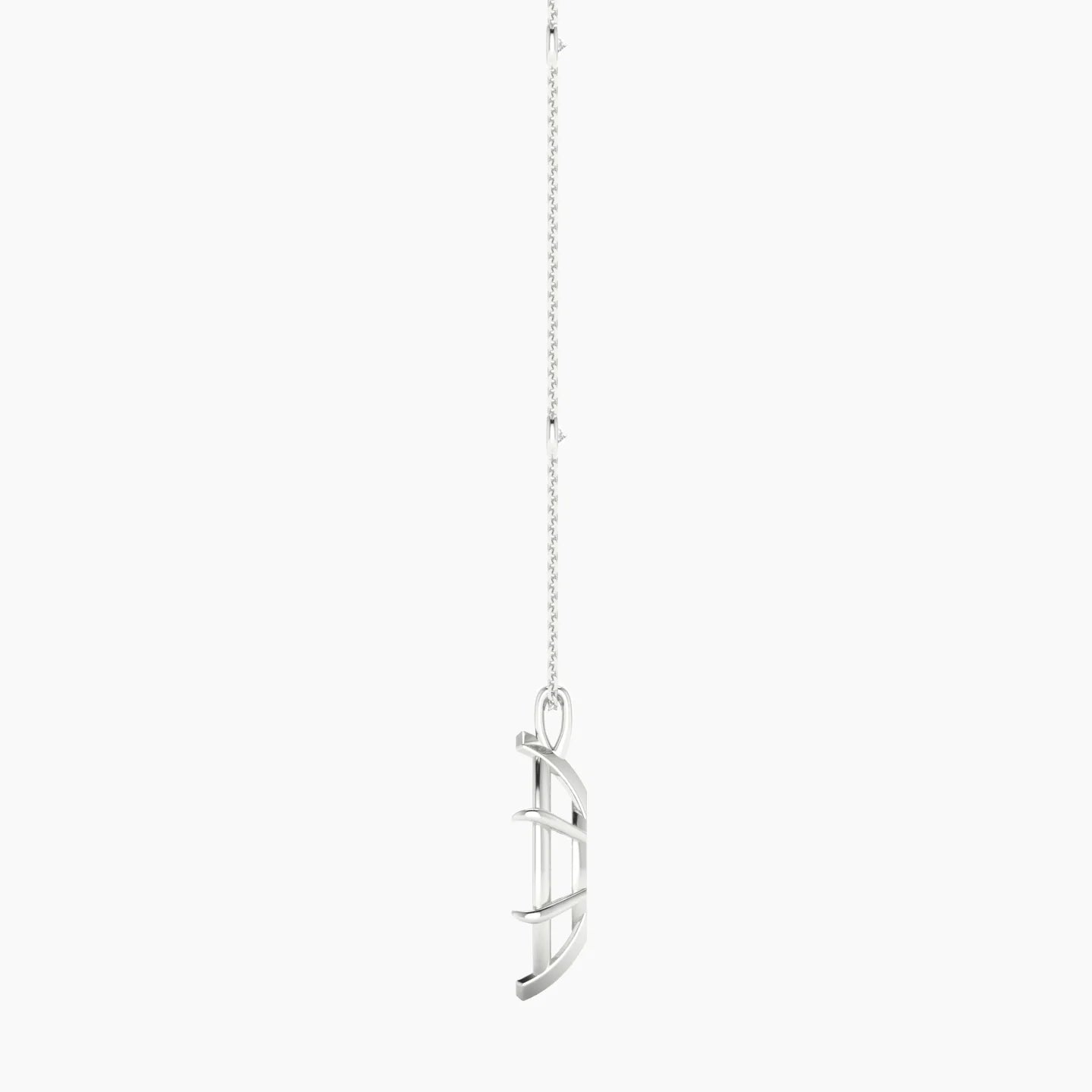 Hanging Solitaire with Sautoir | 18k White Gold 5-7.99 ct Marquise Cut Pendant Setting
