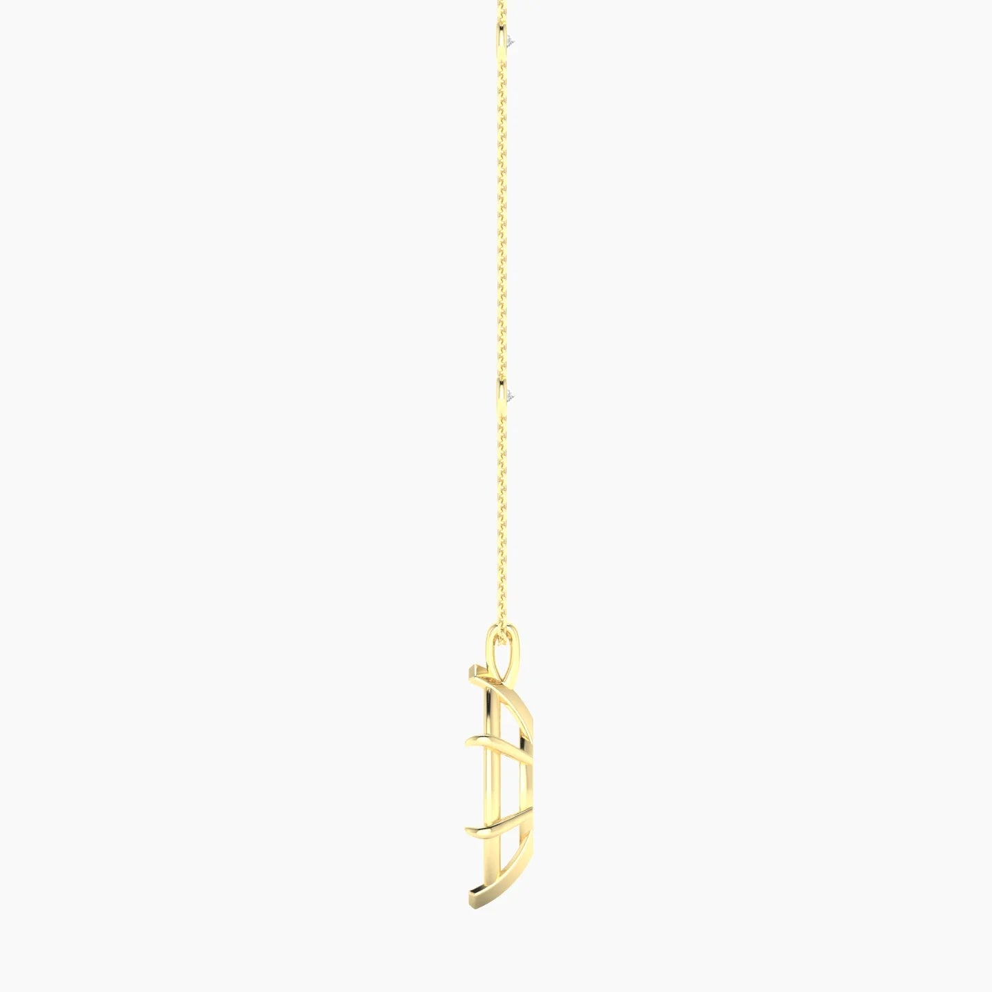 Hanging Solitaire with Sautoir | 18k Yellow Gold 5-7.99 ct Marquise Cut Pendant Setting