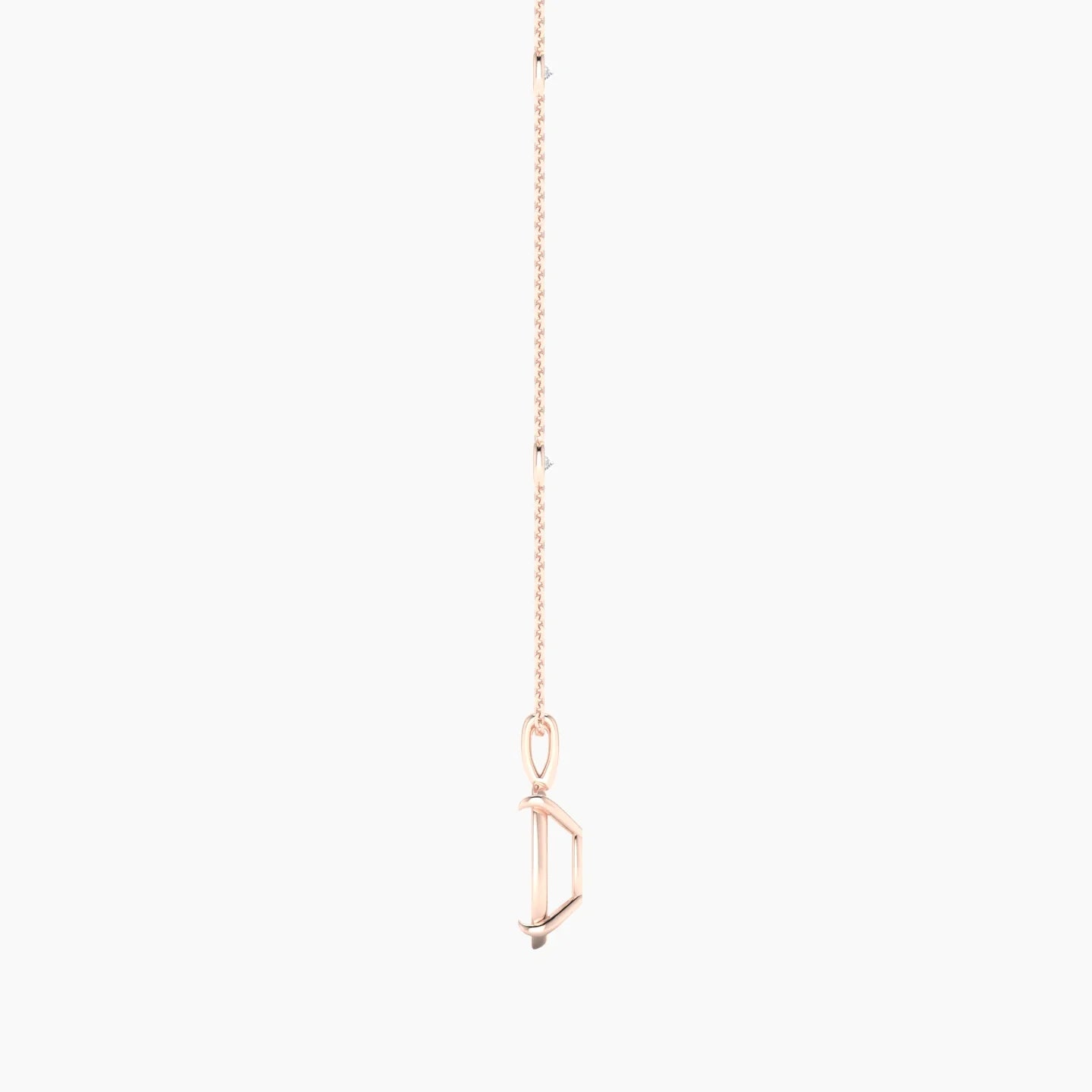 Hanging Solitaire with Sautoir | 18k Rose Gold 3-4.99 ct Oval Cut Pendant Setting