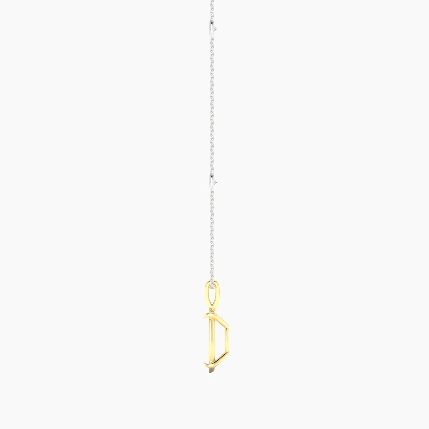 Hanging Solitaire with Sautoir | 18k White & Yellow Gold 3-4.99 ct Oval Cut Pendant Setting