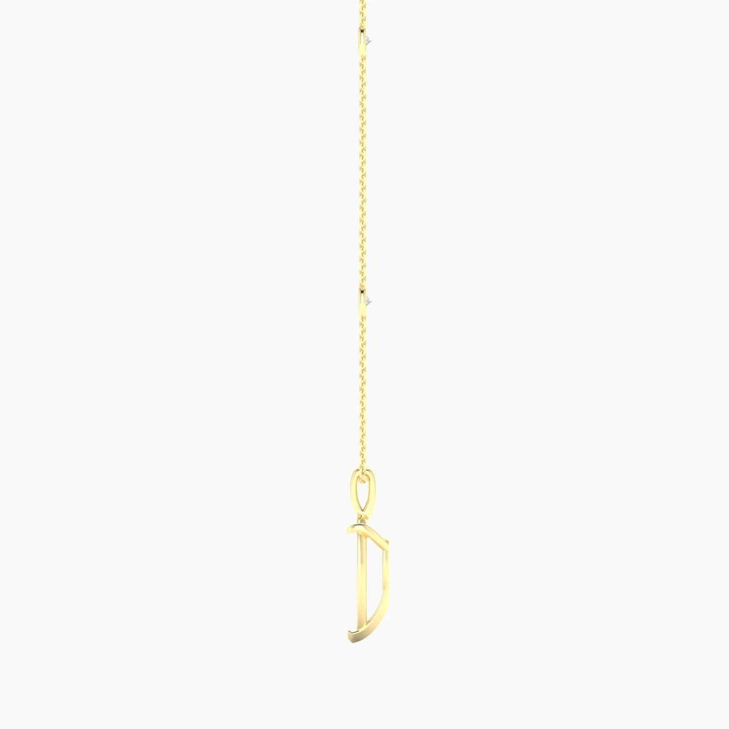 Hanging Solitaire with Sautoir | 18k Yellow Gold 3-4.99 ct Pear Cut Pendant Setting