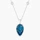 Pear Blue Lab Diamond Pendant | Hanging Solitaire with Sautoir