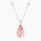 Pear Pink Lab Diamond Pendant | Hanging Solitaire with Sautoir