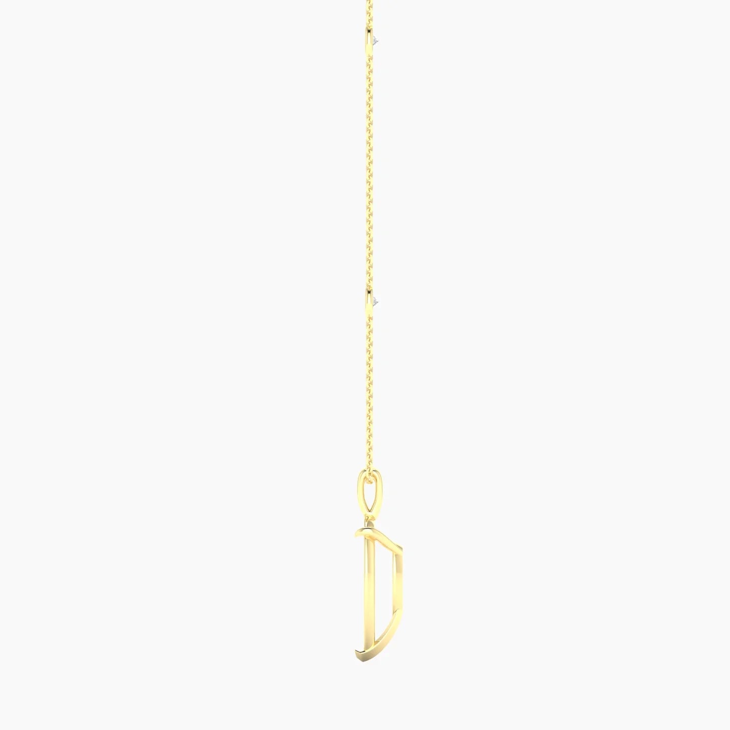 Hanging Solitaire with Sautoir | 18k Yellow Gold 5-7.99 ct Pear Cut Pendant Setting