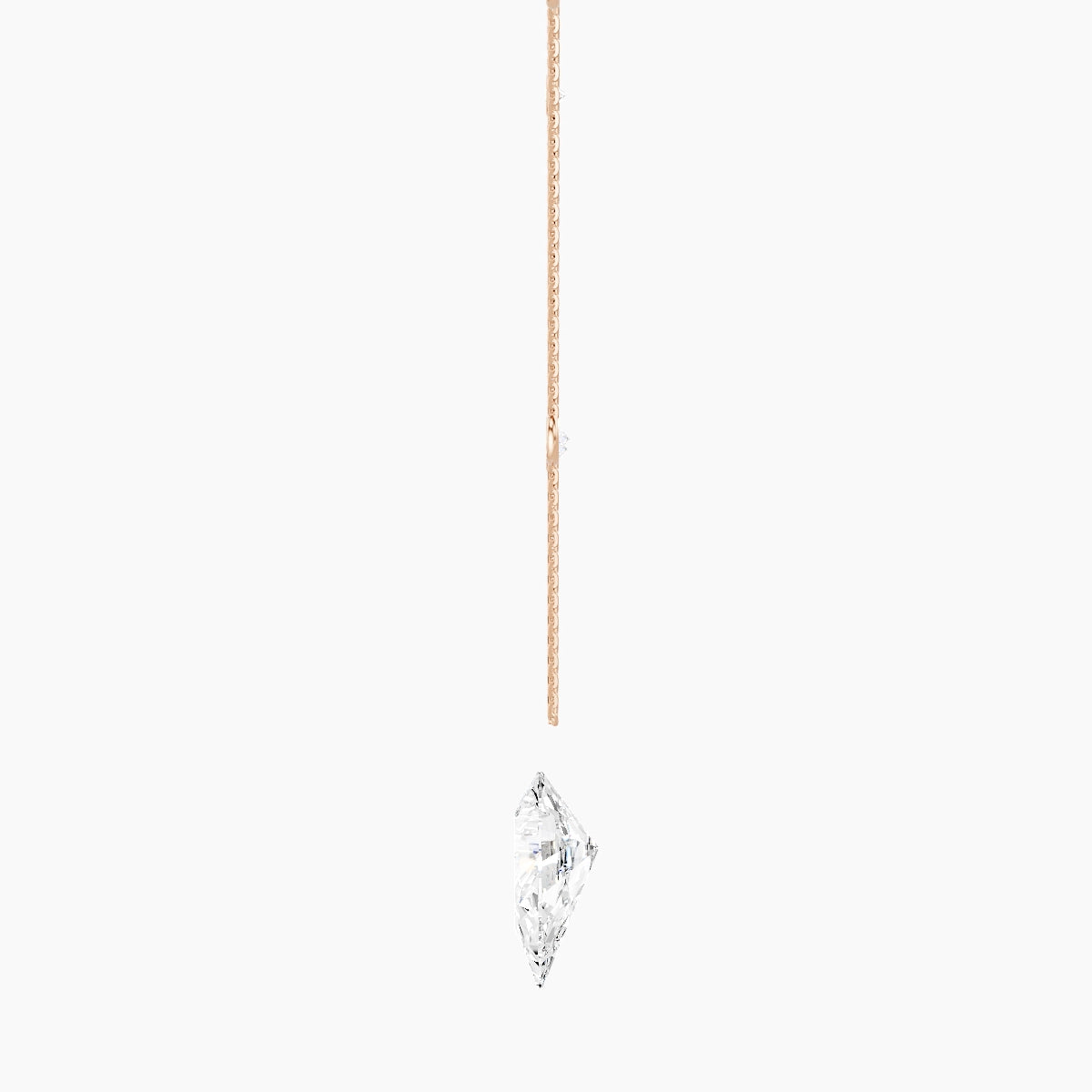 Hanging Solitaire with Sautoir | 18k Rose Gold 5 ct White Lab Diamond Pear Pendant