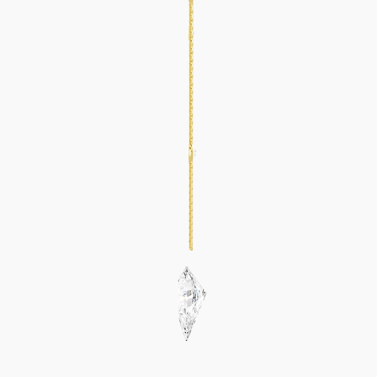 Hanging Solitaire with Sautoir | 18k Yellow Gold 5 ct White Lab Diamond Pear Pendant