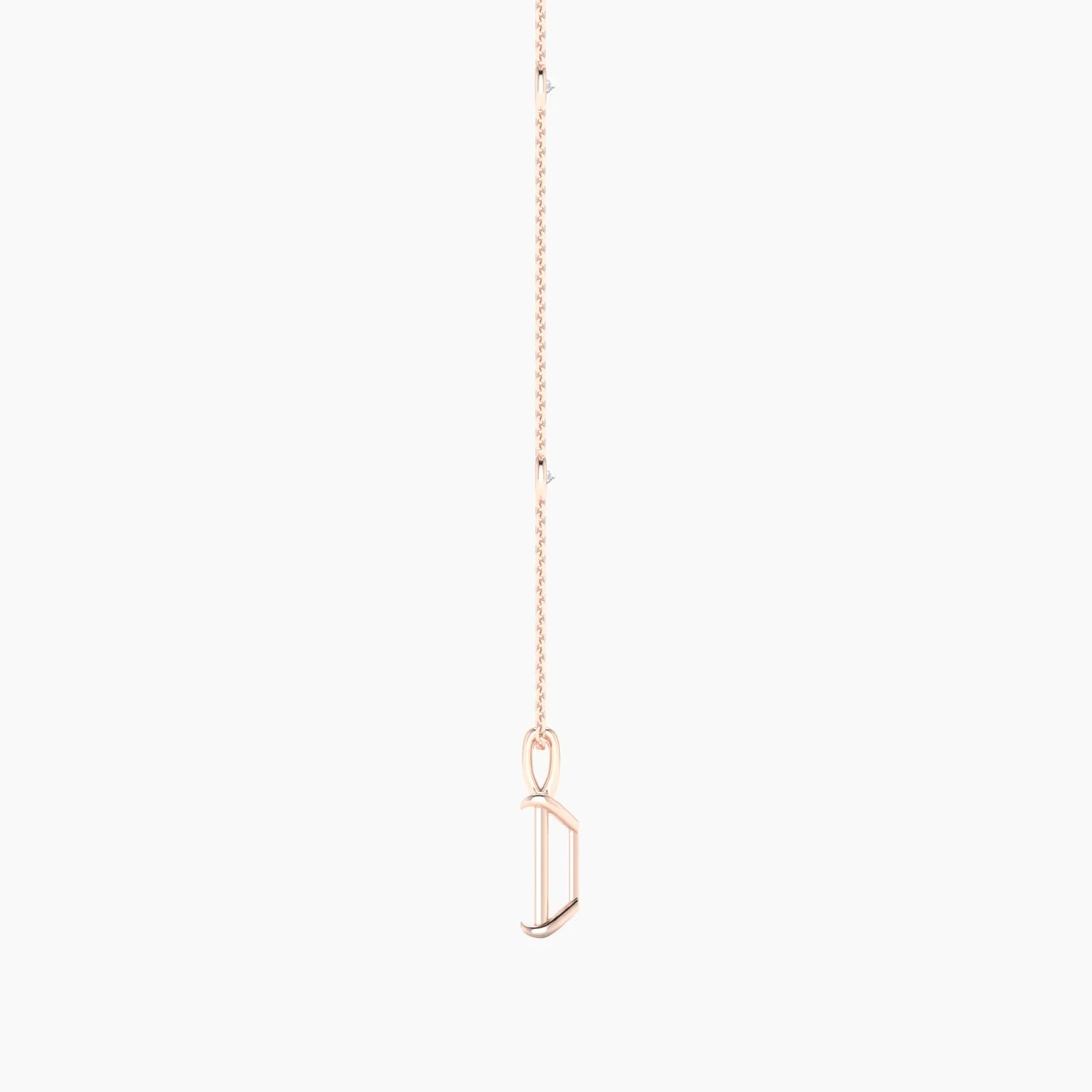 Hanging Solitaire with Sautoir | 18k Rose Gold 3-4.99 ct Radiant Cut Pendant Setting