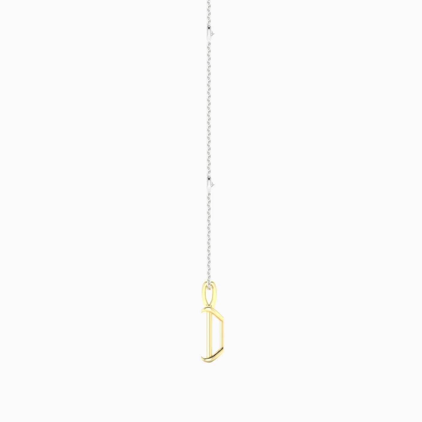 Hanging Solitaire with Sautoir | 18k White & Yellow Gold 3-4.99 ct Radiant Cut Pendant Setting