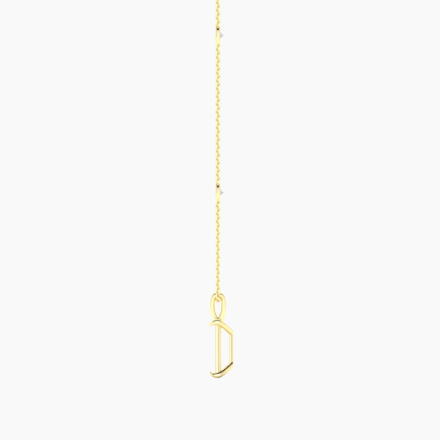 Hanging Solitaire with Sautoir | 18k Yellow Gold 3-4.99 ct Radiant Cut Pendant Setting