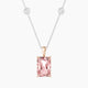 Radiant Pink Lab Diamond Pendant | Hanging Solitaire with Sautoir