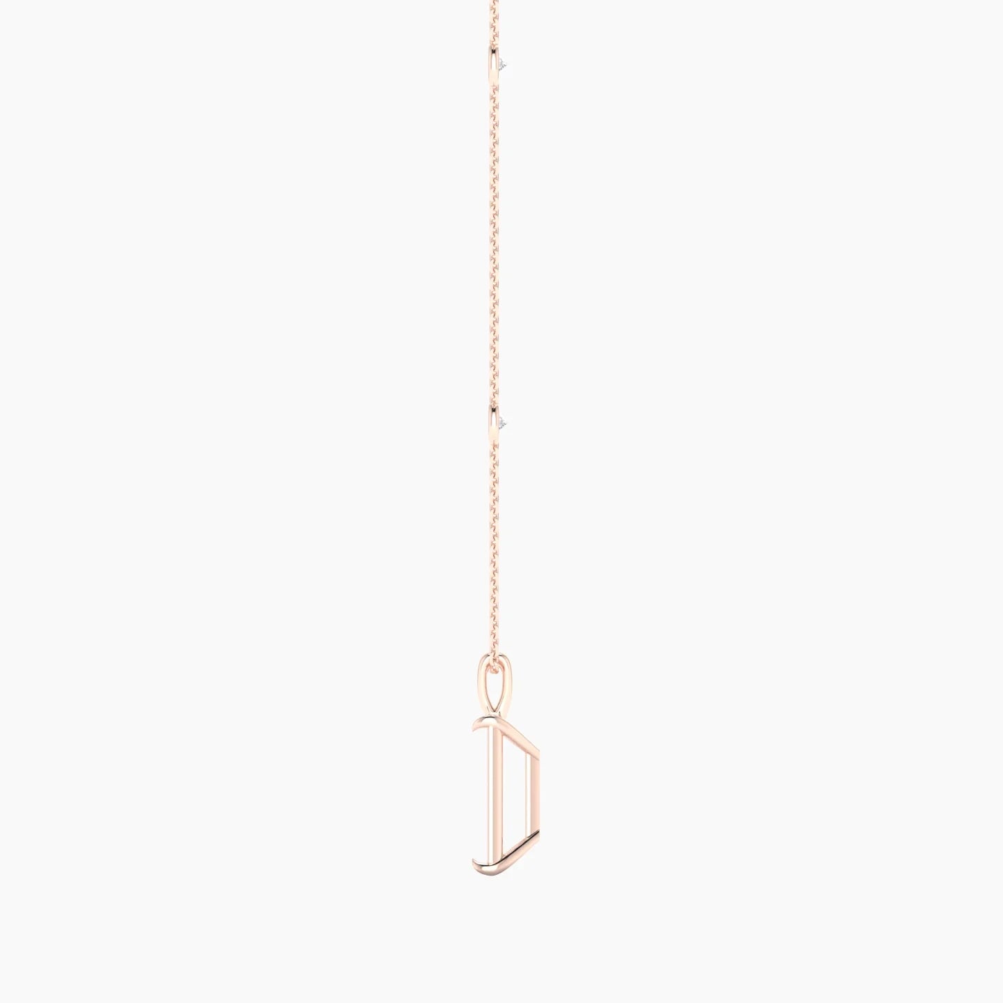 Hanging Solitaire with Sautoir | 18k Rose Gold 5-7.99 ct Radiant Cut Pendant Setting