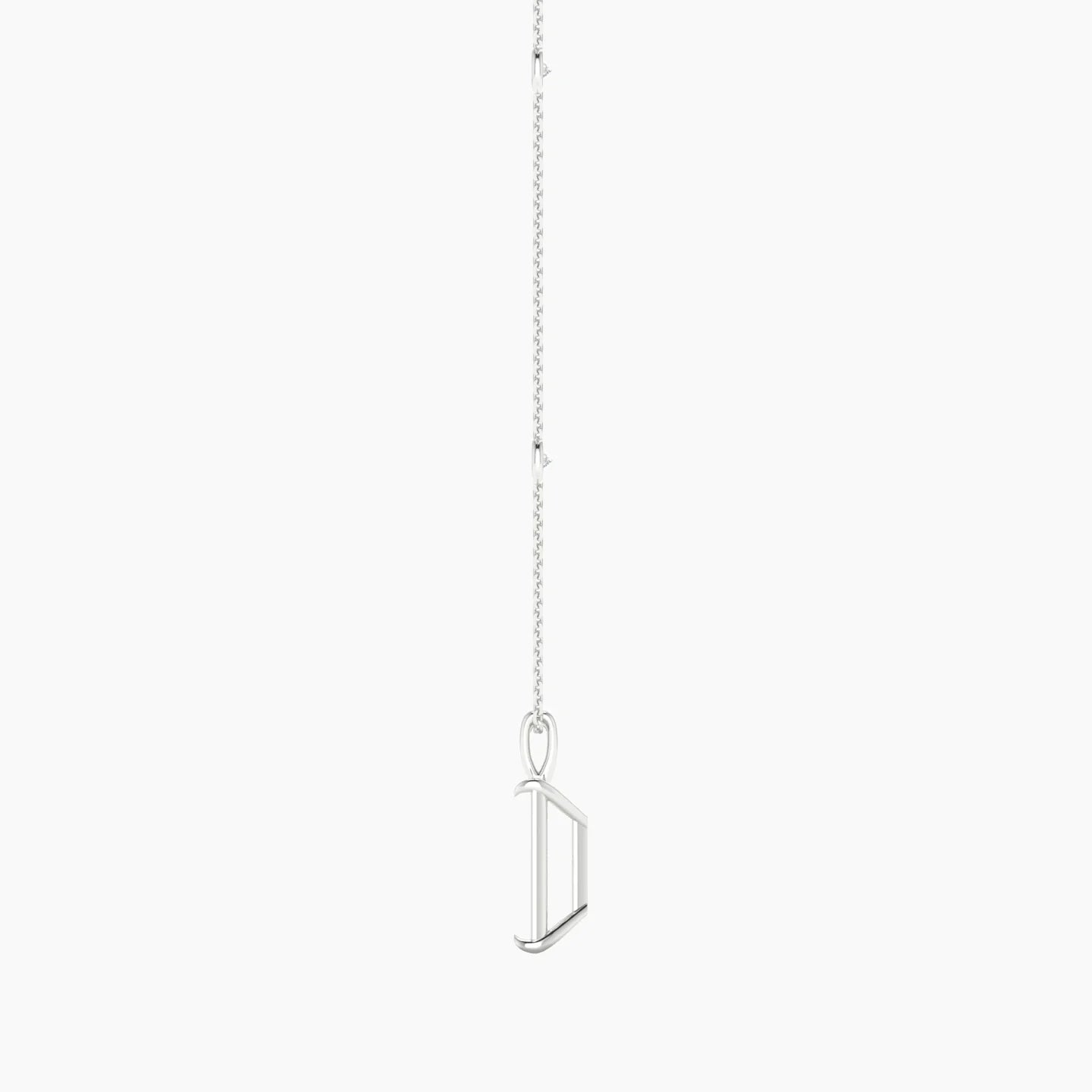 Hanging Solitaire with Sautoir | 18k White Gold 5-7.99 ct Radiant Cut Pendant Setting