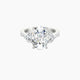Cushion Lab Diamond Ring | Intricate Heart Trilogy with Reverse Shank