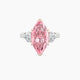 Marquise Pink Lab Diamond Ring | Intricate Heart Trilogy with Reverse Shank