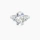 Oval Lab Diamond Ring | Intricate Heart Trilogy with Reverse Shank