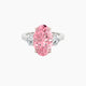 Oval Pink Lab Diamond Ring | Intricate Heart Trilogy with Reverse Shank