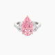 Pear Pink Lab Diamond Ring | Intricate Heart Trilogy with Reverse Shank