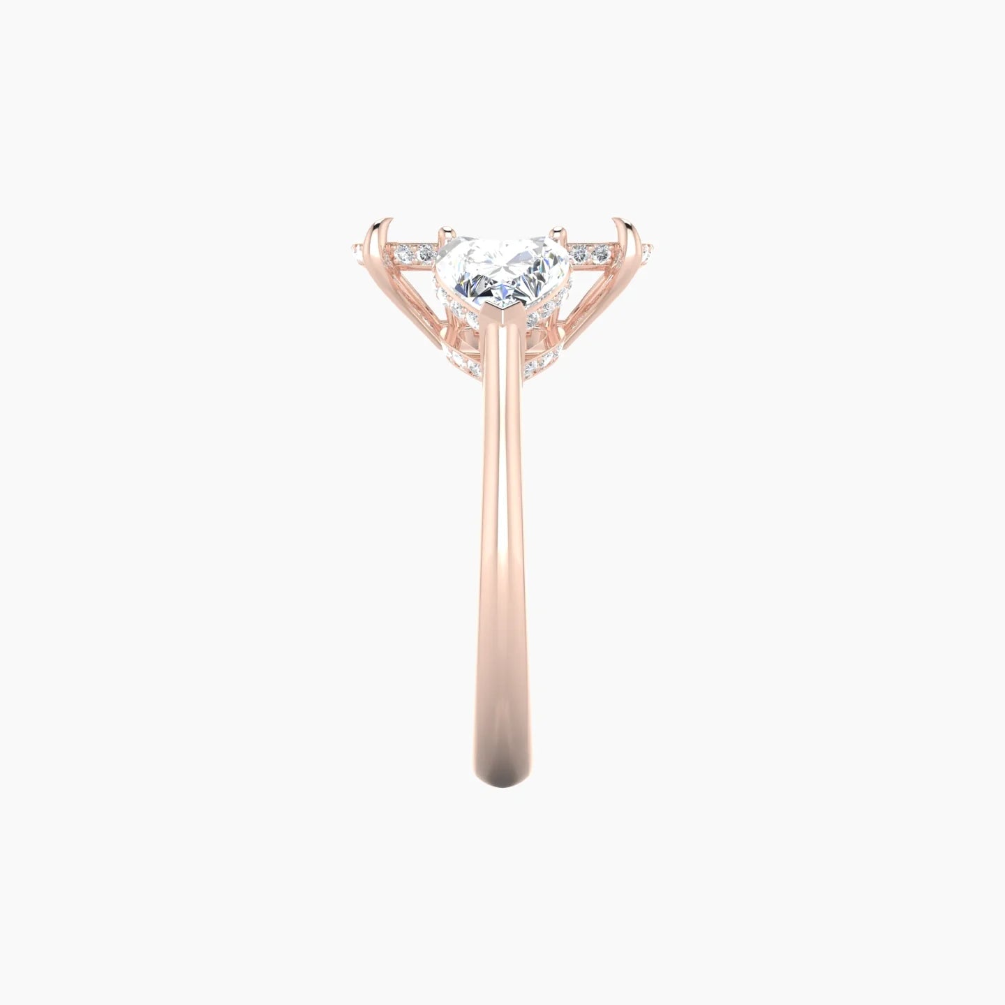 Heart Trilogy | 18k Rose Gold 5-7.99 ct Cushion Cut Ring Setting