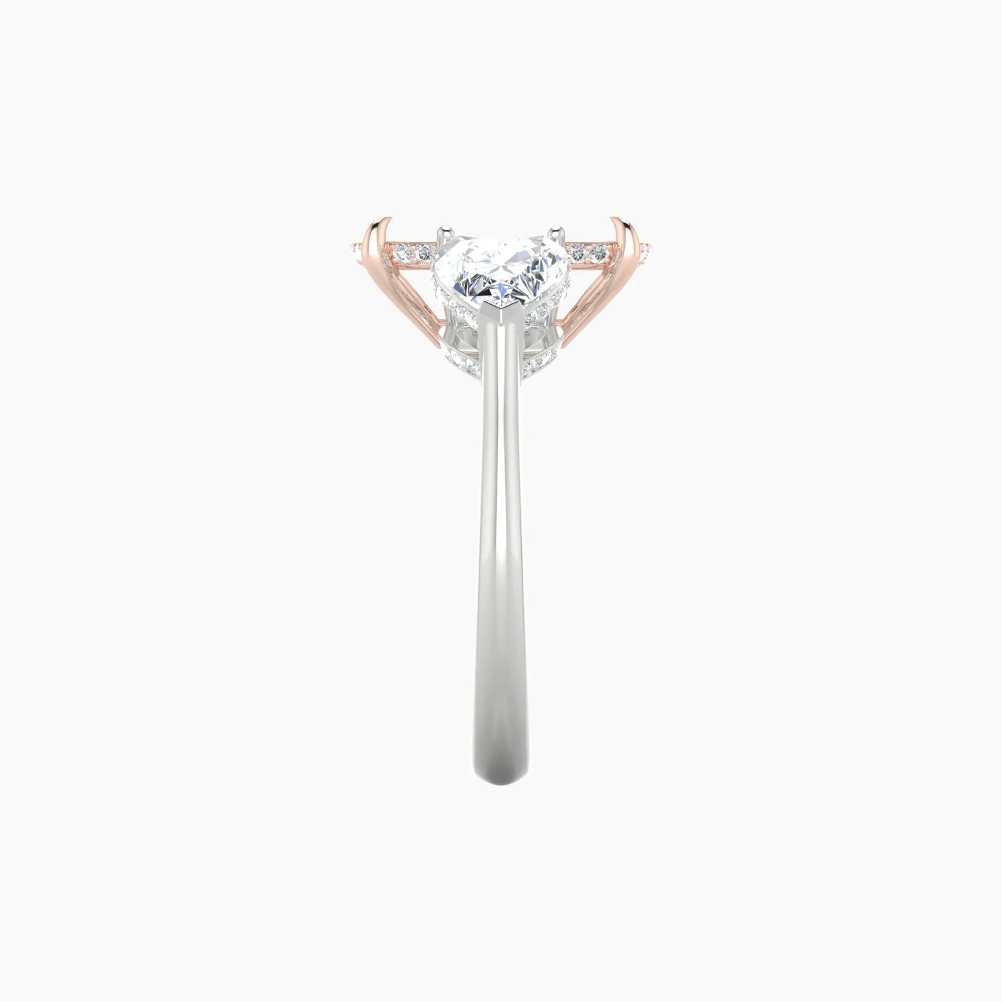 Heart Trilogy | 18k White & Rose Gold 5-7.99 ct Cushion Cut Ring Setting