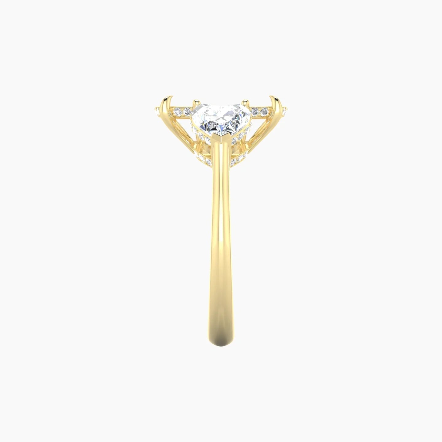 Heart Trilogy | 18k Yellow Gold 5-7.99 ct Cushion Cut Ring Setting