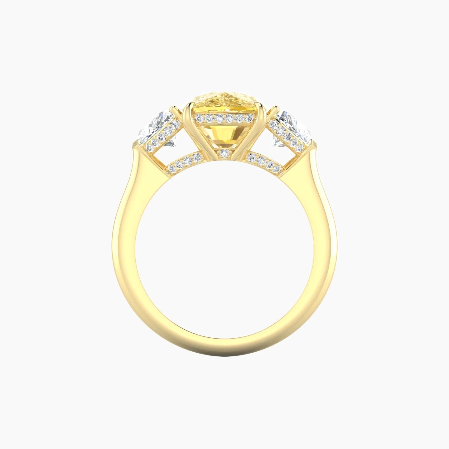 Heart Trilogy | 18k Yellow Gold 5 ct Cushion Cut Ring