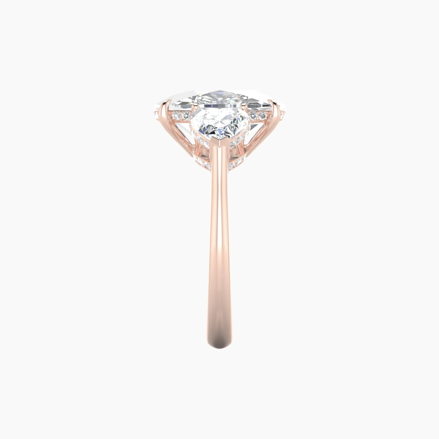 Heart Trilogy | 18k Rose Gold 5 ct Cushion Cut Ring