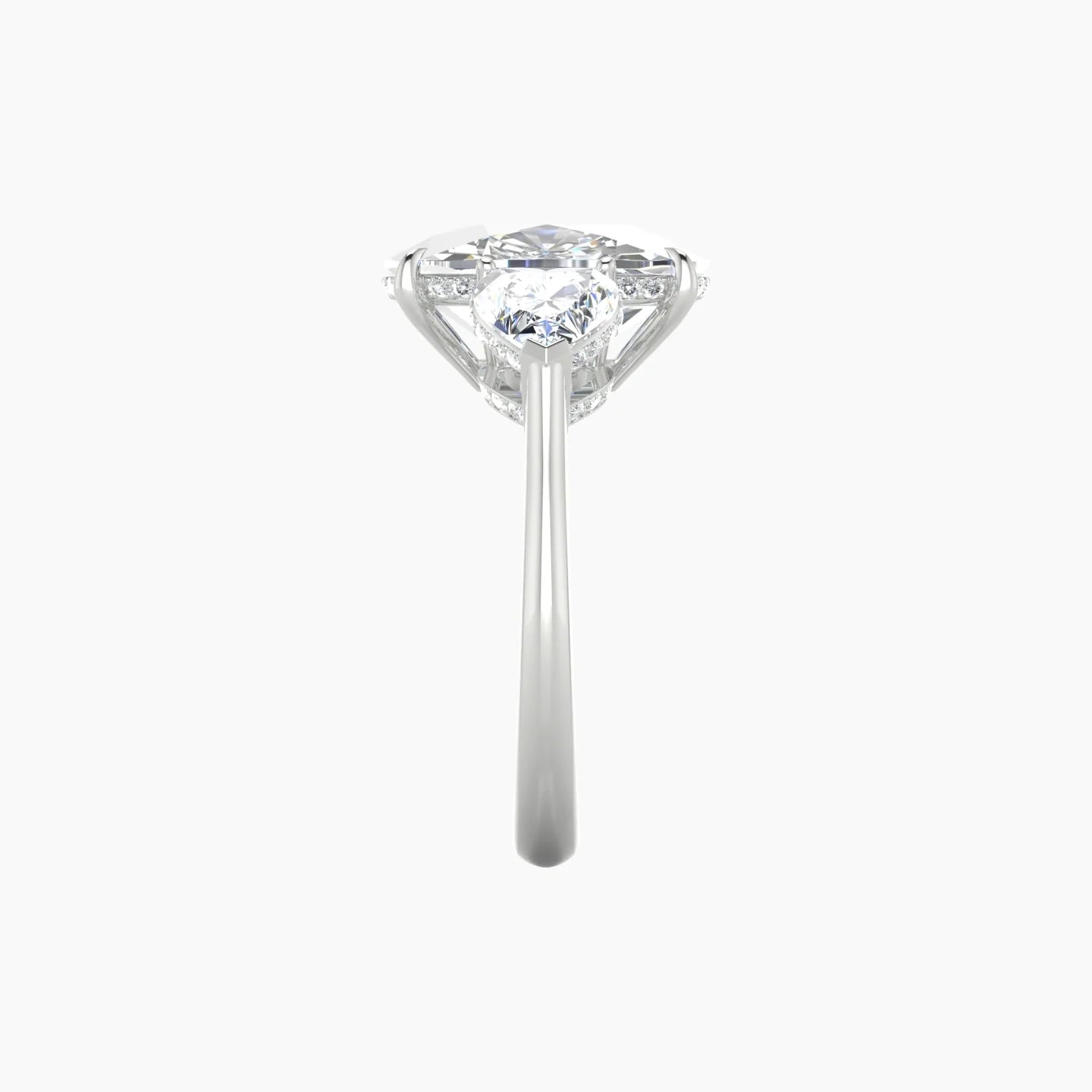 Heart Trilogy | 18k White Gold 5 ct Cushion Cut Ring