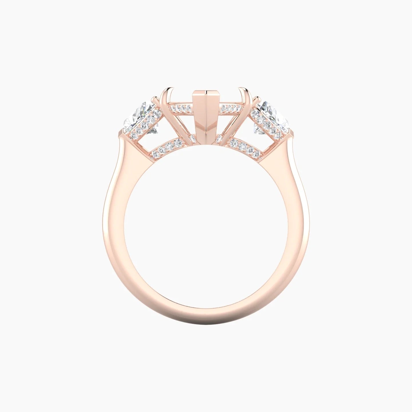 Heart Trilogy | 18k Rose Gold 5-7.99 ct Marquise Cut Ring Setting