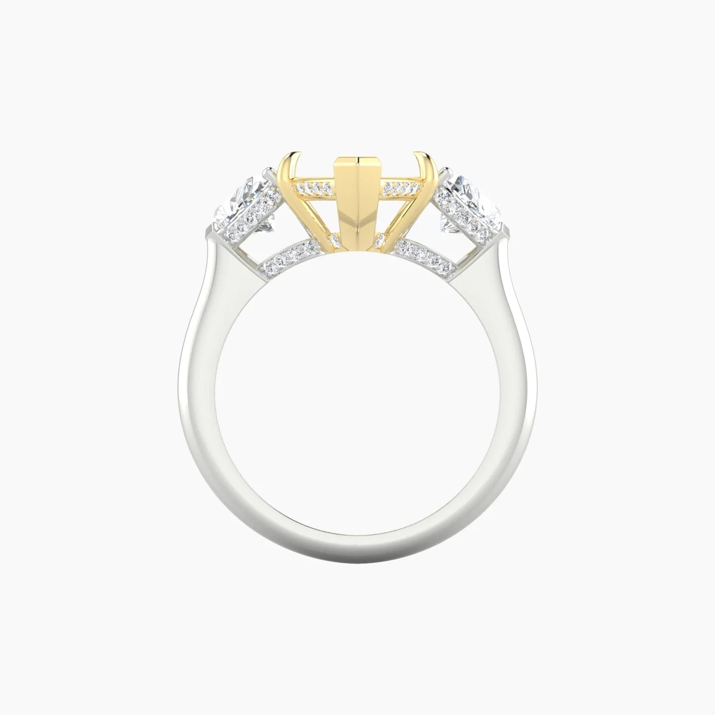 Heart Trilogy | 18k White & Yellow Gold 5-7.99 ct Marquise Cut Ring Setting