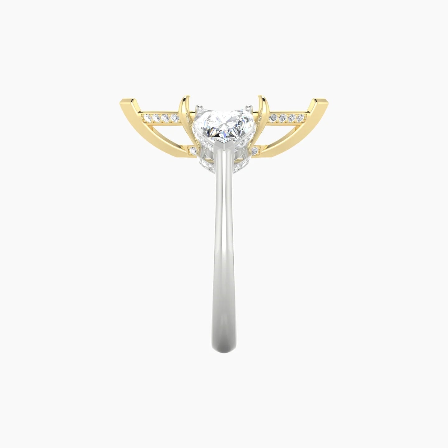Heart Trilogy | 18k White & Yellow Gold 5-7.99 ct Marquise Cut Ring Setting