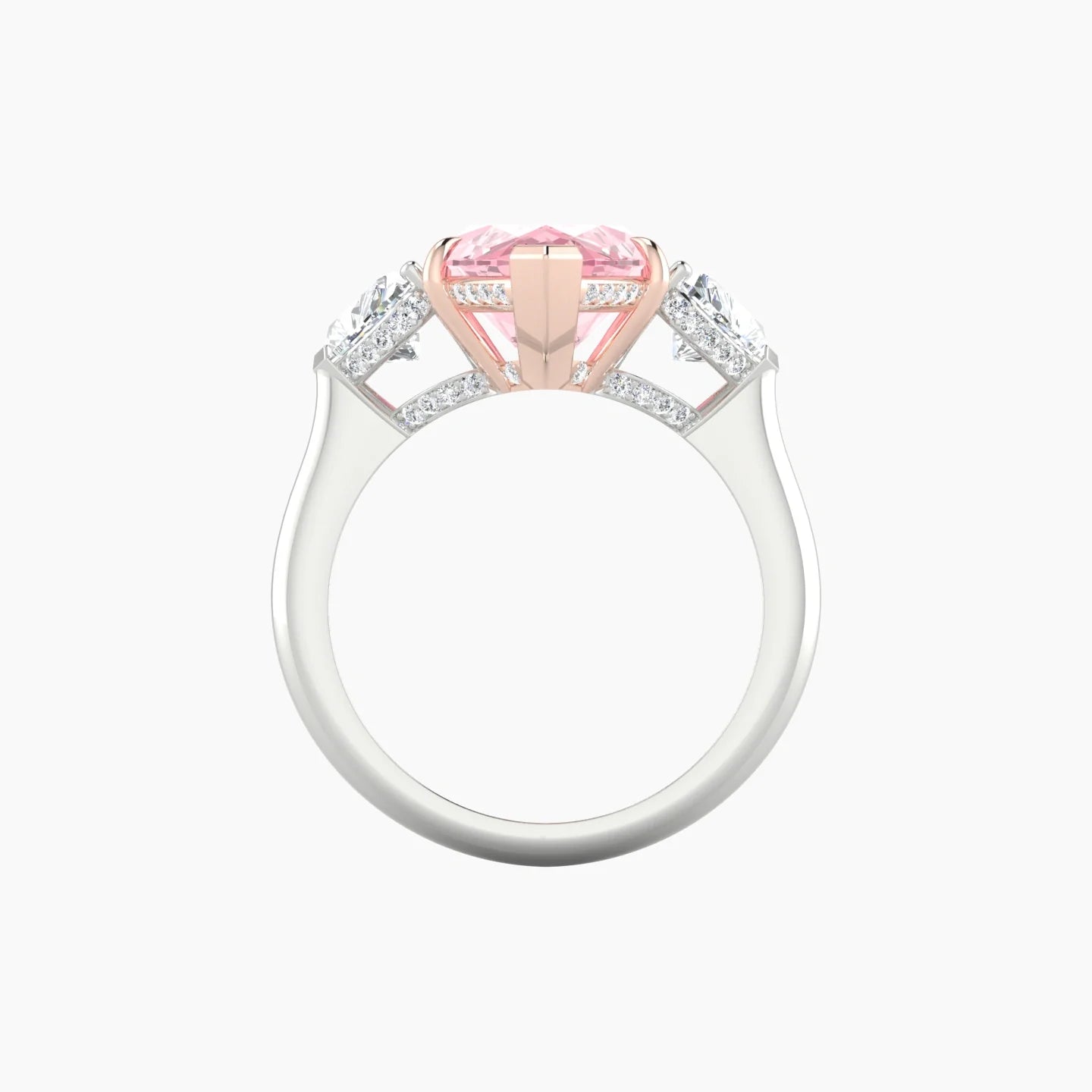 Heart Trilogy | 18k White & Rose Gold 5 ct Marquise Cut Ring